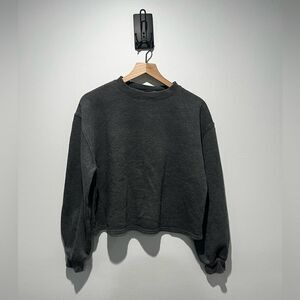 Universal Thread Grey Crewneck Puff Sleeve Sweatshirt S